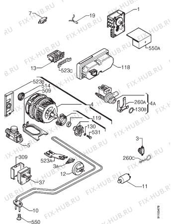 Взрыв-схема посудомоечной машины Zanussi DW917G - Схема узла Electrical equipment 268